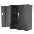 WORKPRO 37"x31.5"x15.75" Small Metal Garage Storage Cabinet with Locking Doors and 2 Adjustable Shelves, for Tools, Office, Home, Shops, Black