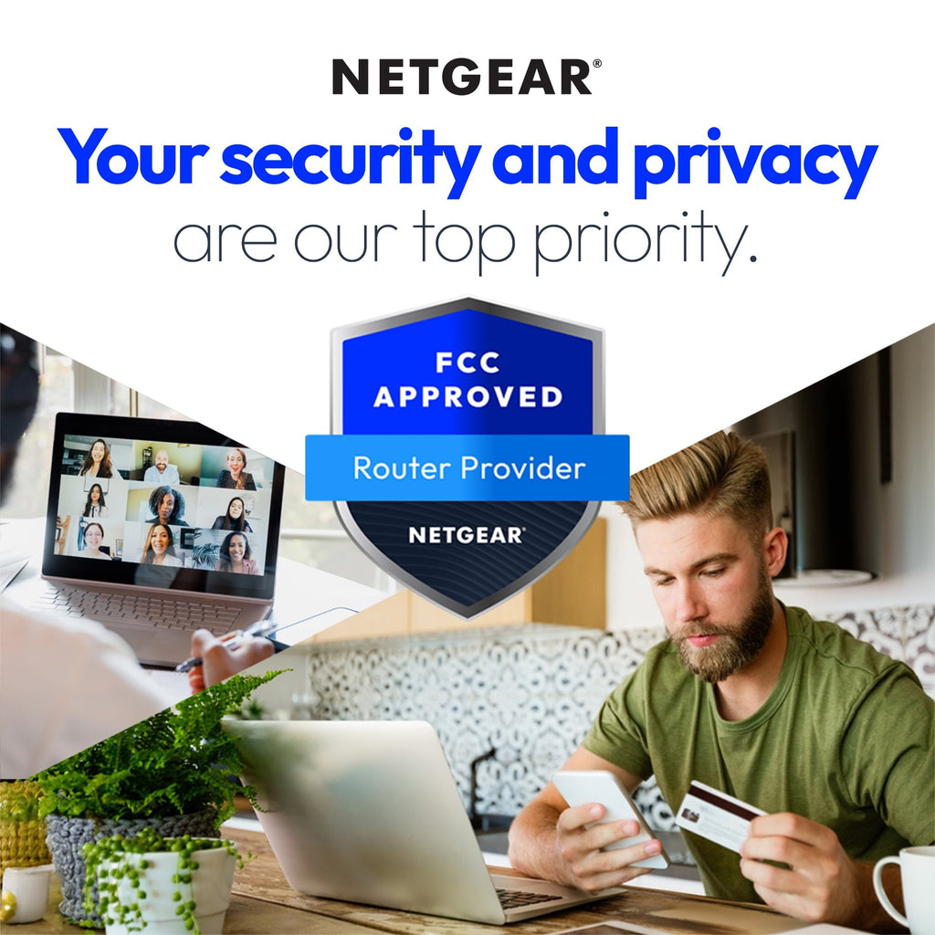 NETGEAR WiFi 6 Router (RAX5) – Security Features, AX1600 Wireless Speed (Up to 1.6 Gbps) - Covers up to 1,500 sq. ft., 20 Devices