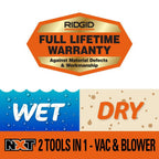 RIDGID 16 Gallon 6.5 Peak HP NXT Wet/Dry Shop Vacuum With Detachable Blower - HD1600