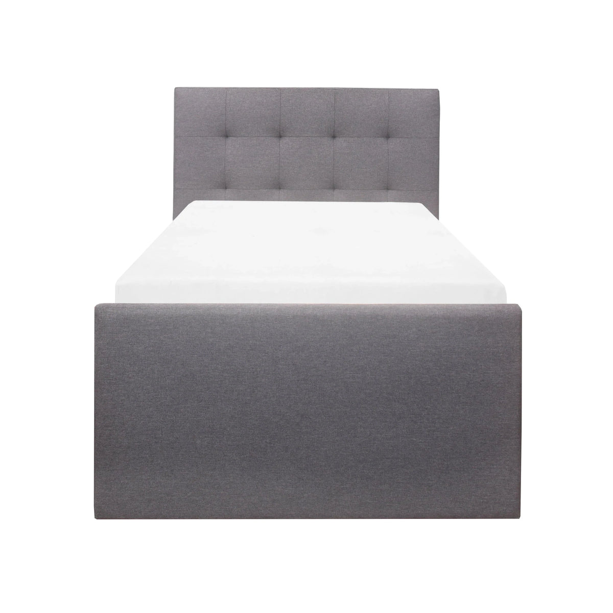 Hillsdale Living Essentials Upholstered Twin Platform Bed With 2 Storage Drawers, Gray