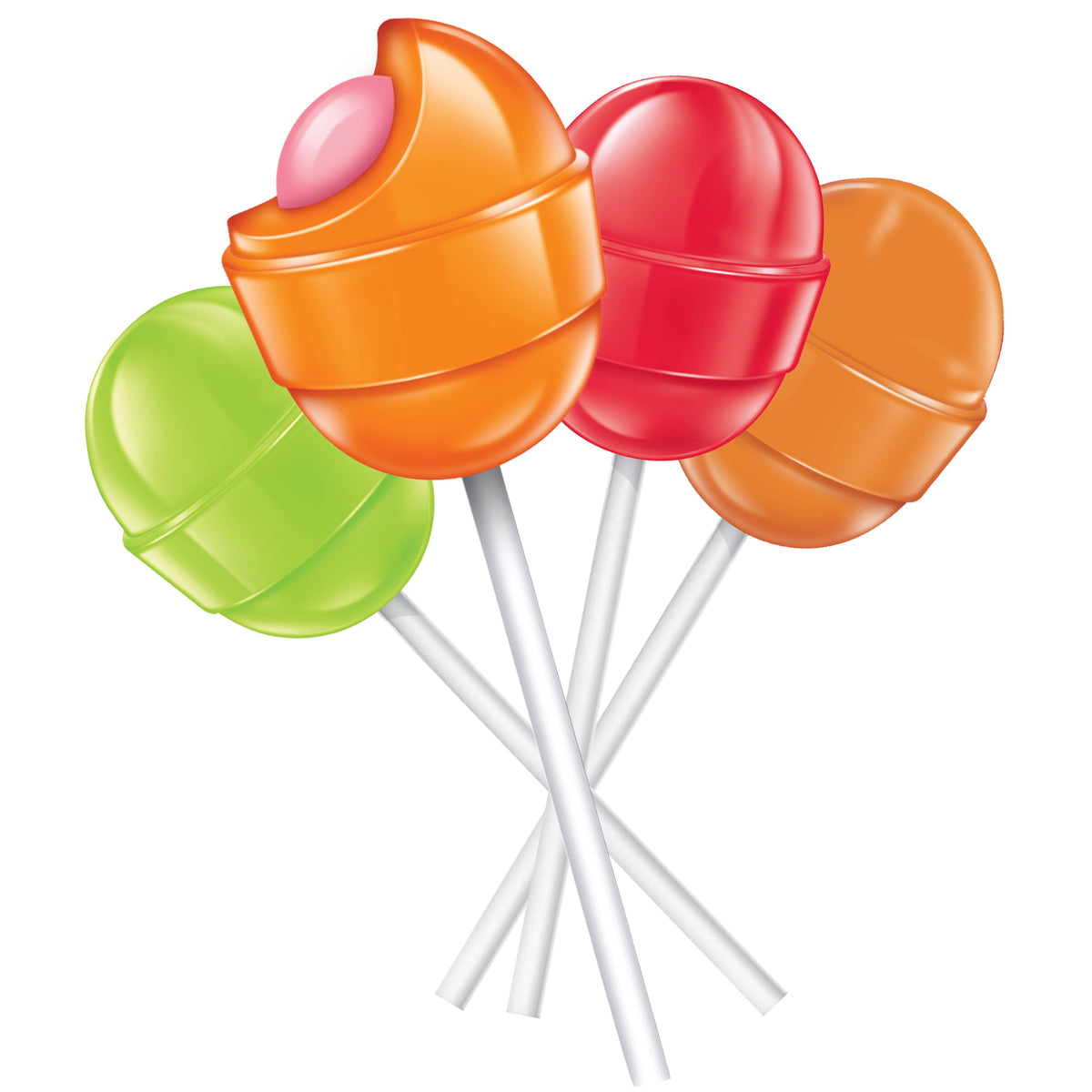Bon Bon Bum Assorted Flavors Candy Lollipops, 1 Pound Bulk Candy (Approx. 22 pcs.), Individually Wrapped Lollipops with Bubble Gum Center, The Hampton Popcorn & Candy Company