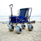 CRESTWALKER Beach Cart With 13in Balloon Wheels, Chair Racks And Pump - Beach Wagon