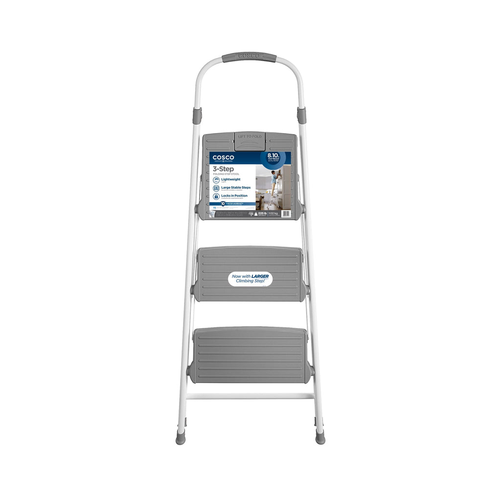 COSCO 3 Step Connection Step Stool ( White & Gray, 8ft 10in Max Reach)