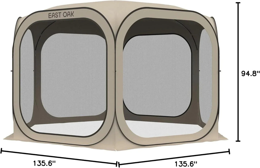 EAST OAK Pop-Up Screen House Tent 10 x 10 FT With Carry Bag