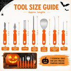 Halloween Pumpkin Carving Kit Heavy Duty Stainless Steel Pumpkin Carving Tools With Carrying Sculpting and Carving 7pcs