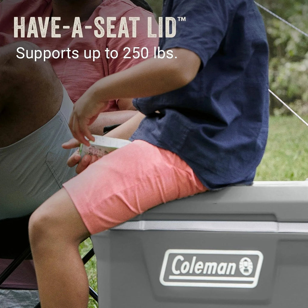 Coleman Classic Series Insulated Wheeled Cooler, 100-Quart, Rock Grey - Wheeled