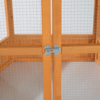 Large Wooden Hexagonal Outdoor Aviary Flight Bird Cage With Covered Roof