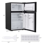 3.2 Cu. Ft. 2-Door Compact Refrigerator With Freezer - Black, Gray Or White