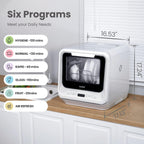 COMFEE' Portable Countertop Dishwasher, 5L Built-In Water Tank, 6 Programs, White - CDC17P0AWB