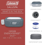 Coleman 4 To 6 Person Square Inflatable Hot Tub With 114 AirJets, Gray - 15442