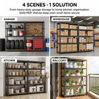 Nnovaroom Heavy Duty Garage Shelving Unit, Adjustable Metal Storage Shelves, 2400Lbs,5-Tier Boltless Shelf Rack for Basement,Pantry 60"H x 27"W x 12"D