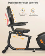 JEEKEE Recumbent Exercise Bike - 8-Level Magnetic Resistance, Black