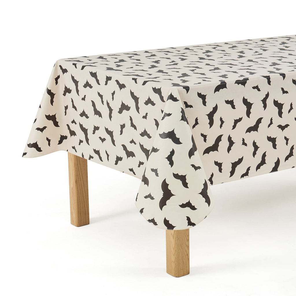 Way To Celebrate Halloween PEVA Tablecloth Indoor & Outdoor Table 60" x 102" - Bat Toss