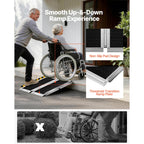 KFFKFF Portable Folding Wheelchair Ramp, 2FT, Non-Slip Aluminum Handicap Ramp with 800 lbs Capacity, Ideal for Home Steps, Stairs, Entryways