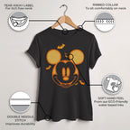 Women's Mickey & Friends Halloween Pumpkin Face Graphic Tee Black 2X Large