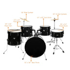 Ktaxon 5-Piece Adult Drum Set, 22 Inch Full-Size Drums Kit