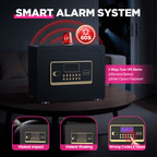 SYSENFO 1.5 Cuft Home Security Safe Box with Digital Keypad, Adjustable Shelf, Fireproof & Waterproof Bag