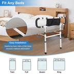 Burfoko Adjustable Bed Rail for Fall Prevention, White, 1 Count