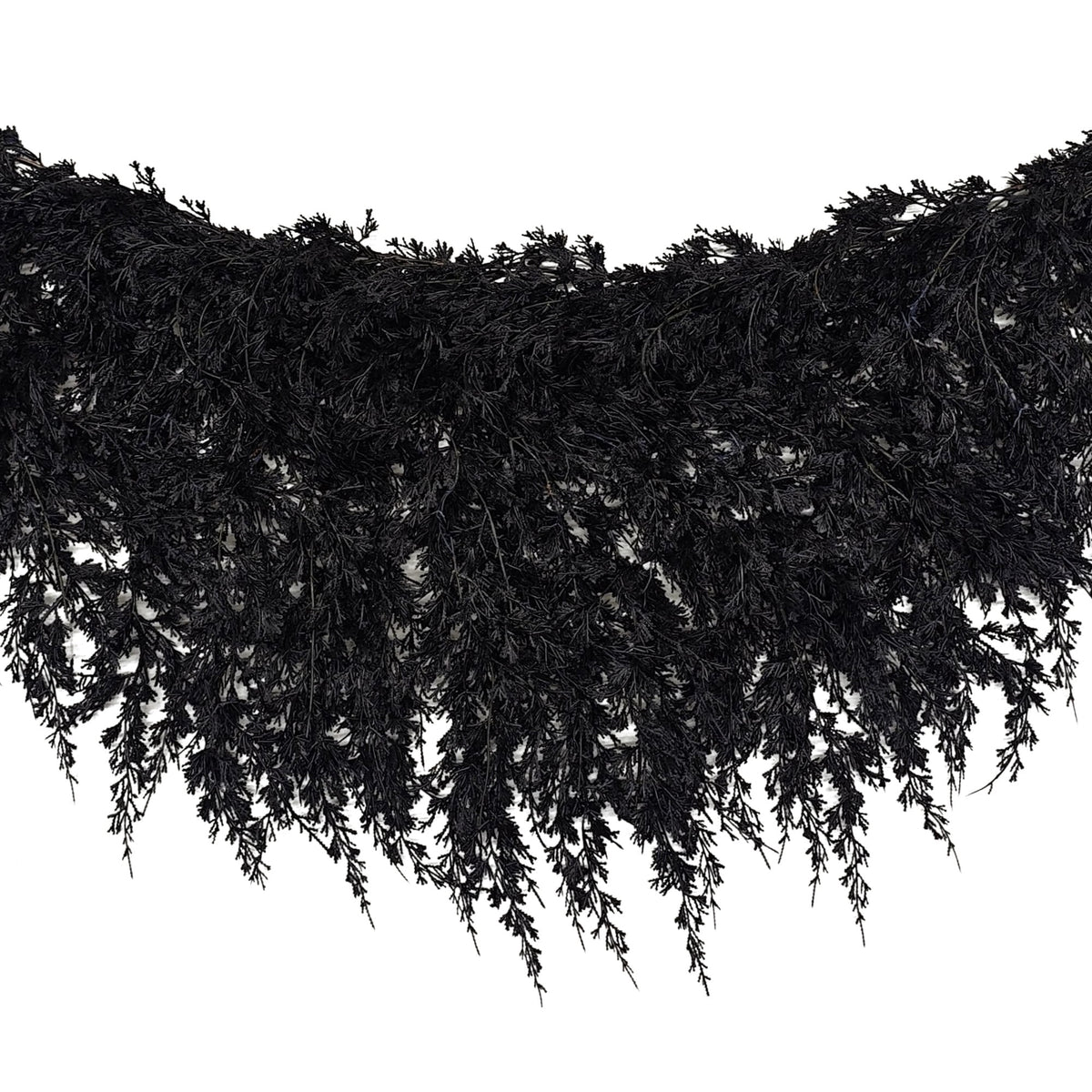 My Texas House Halloween Drapey Faux Cedar Garland, Black, 6'