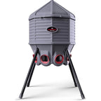 CoopWorx Poultry Feeder, 80 lb, Gray, 8 Ports