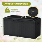 Homall 100-Gallon Outdoor Resin Deck Box for All-Weather Use Lockable Waterproof Storage Solution with Cushion Storage