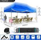 COBIZI 10x20 Heavy Duty Pop-Up Canopy Tent With 6 Sidewalls - Black