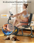 JEEKEE Recumbent Exercise Bike - 8-Level Magnetic Resistance, Black