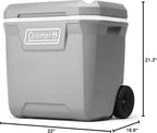 Coleman Classic Series Insulated Wheeled Cooler, 100-Quart, Rock Grey - Wheeled