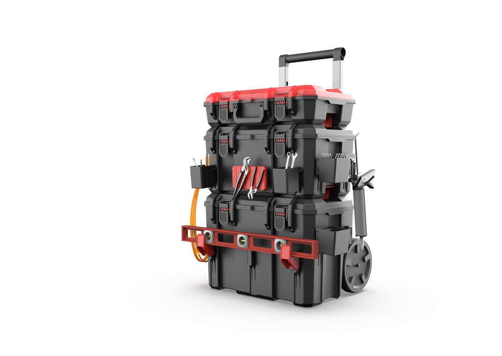 Hyper Tough Hyper Stack Rolling Tool Storage Base Box, Black