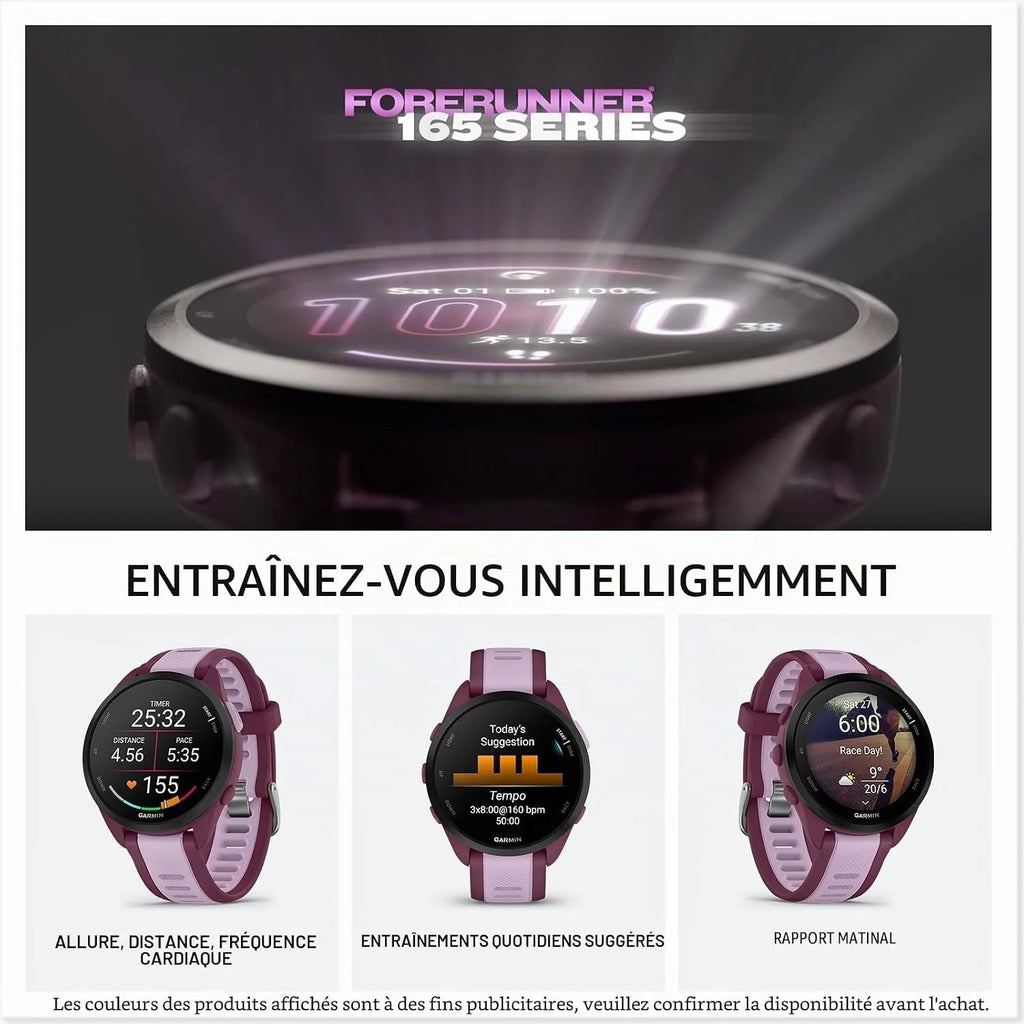 Garmin GPS Running Smartwatch, 43 mm, Music - Forerunner 165 Music