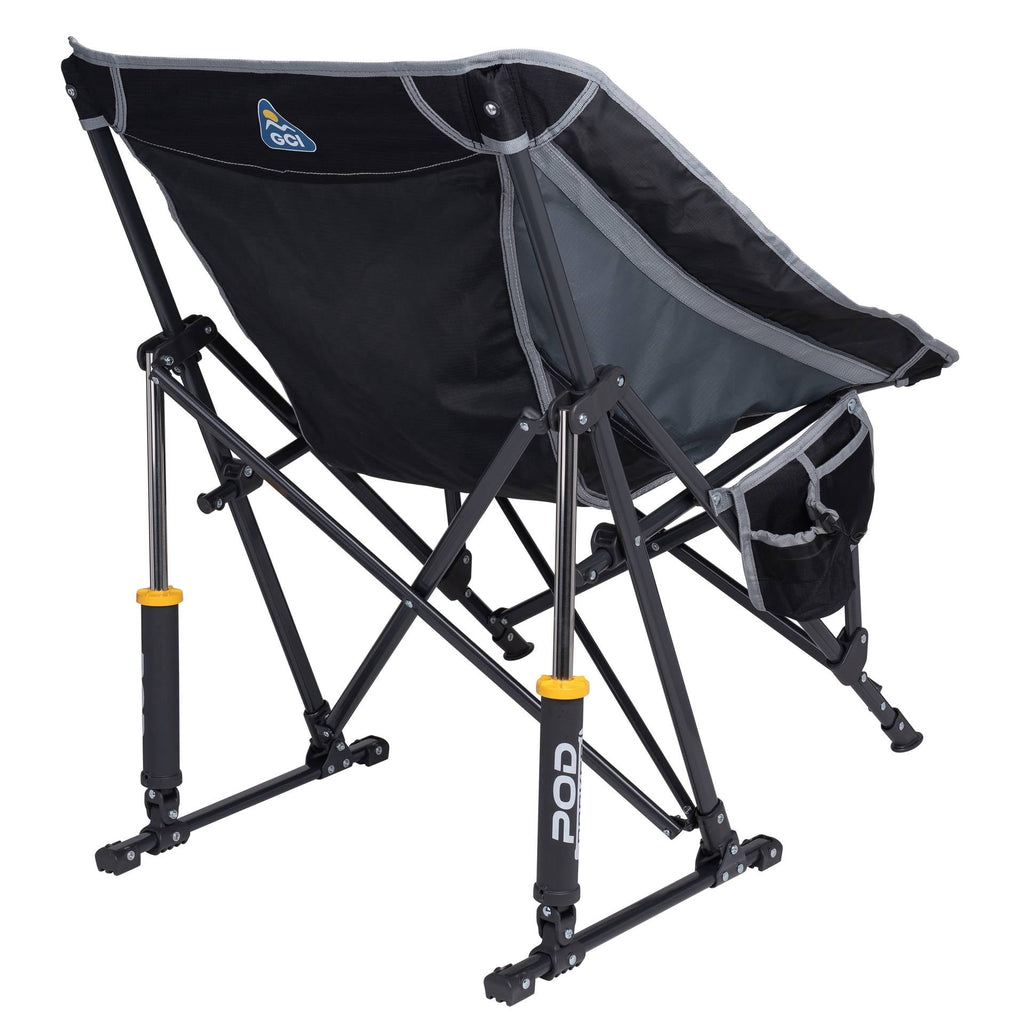 GCI Outdoor Pod Rocker Folding Rocking Camping Chair with Carry Bag, Black
