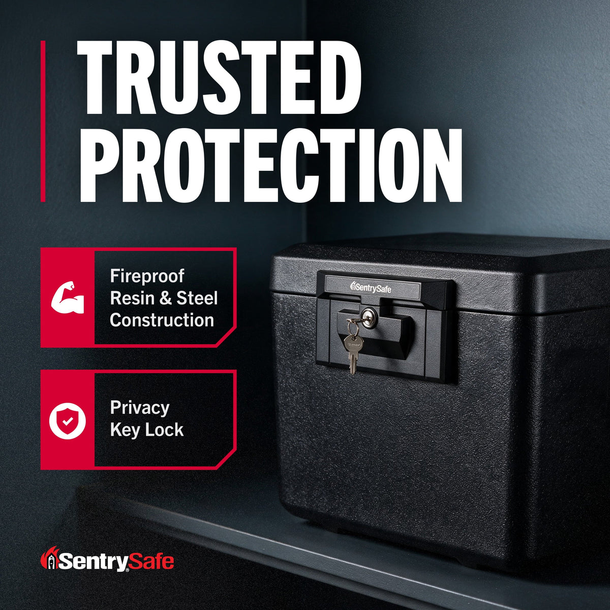 SentrySafe 1170 Fire-Resistant Document Safe with Key Lock, 0.61 CuFt., Black