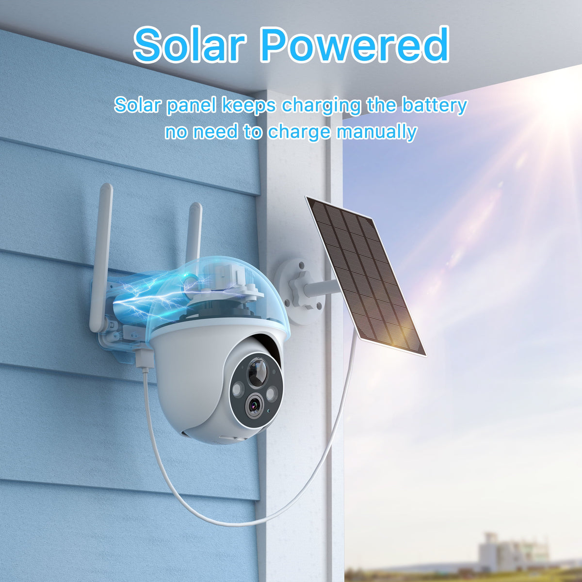 4K Solar Security Camera with Spotlight, ANRAN 360° View Wireless Outdoor Camera, Waterproof PIR Detection, Rechargeable Battery Powered Home
