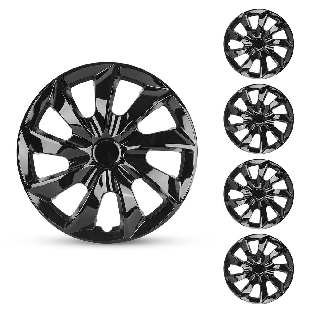 Set of 4,17" Wheel Rim Cover,Special Design Fashion Shape Replacement Hubcaps,Car Truck SUV Wheel Hub Accessories,Black Lacquer