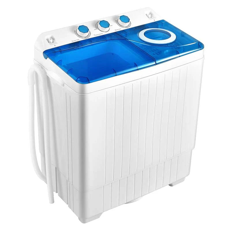 2-in-1 Portable Twin Tub Washing Machine, 18 lbs Wash/8 lbs Spin, Blue - 280 W