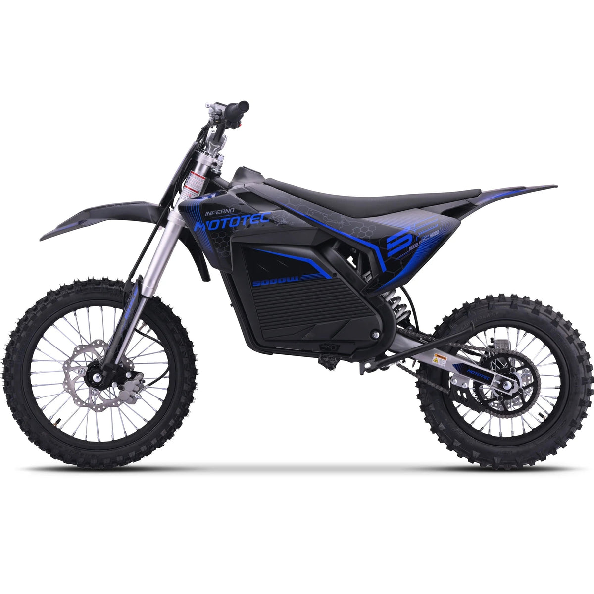 MotoTec Pro Electric Dirt Bike 72v 5000w Lithium Blue