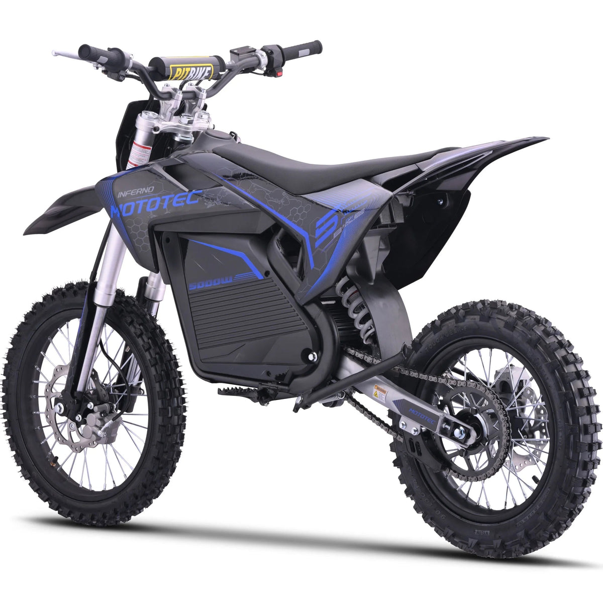 MotoTec Pro Electric Dirt Bike 72v 5000w Lithium Blue
