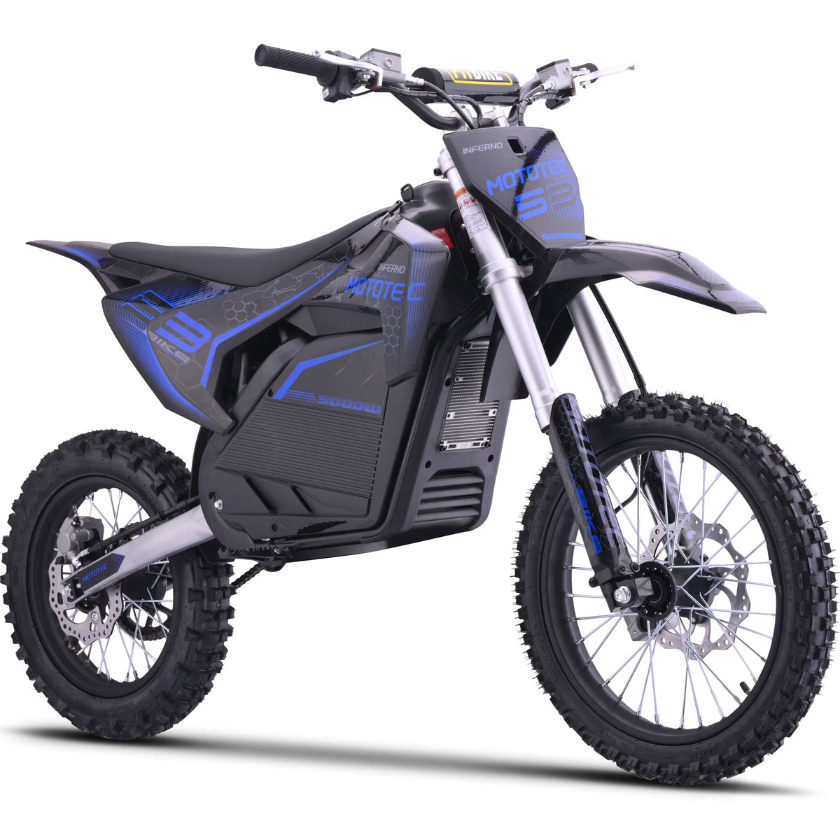 MotoTec Pro Electric Dirt Bike 72v 5000w Lithium Blue