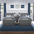 Hillsdale Living Essentials Upholstered Twin Platform Bed With 2 Storage Drawers, Gray