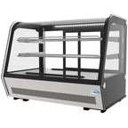KoolMore 35 inch NSF Commercial Countertop Refrigerator Display Case, 5.6 Cu. Ft., Black And Stainless Steel - CDC-5C-BK
