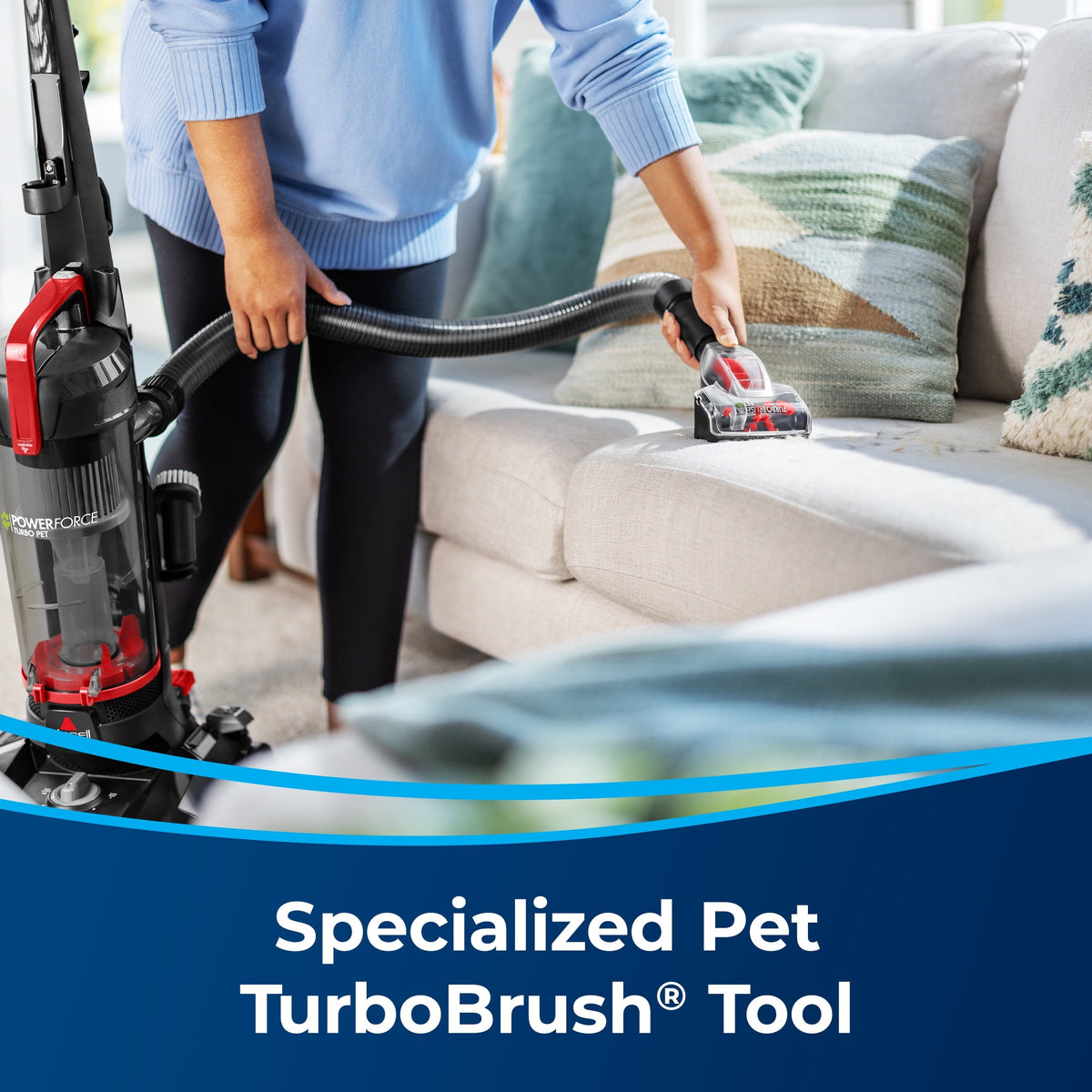 BISSELL PowerForce Helix Turbo Pet, Bagless, Upright Vacuum, Pet Friendly, Specialized Pet TurboBrush Tool, Wide Cleaning Path, Easy Empty Large