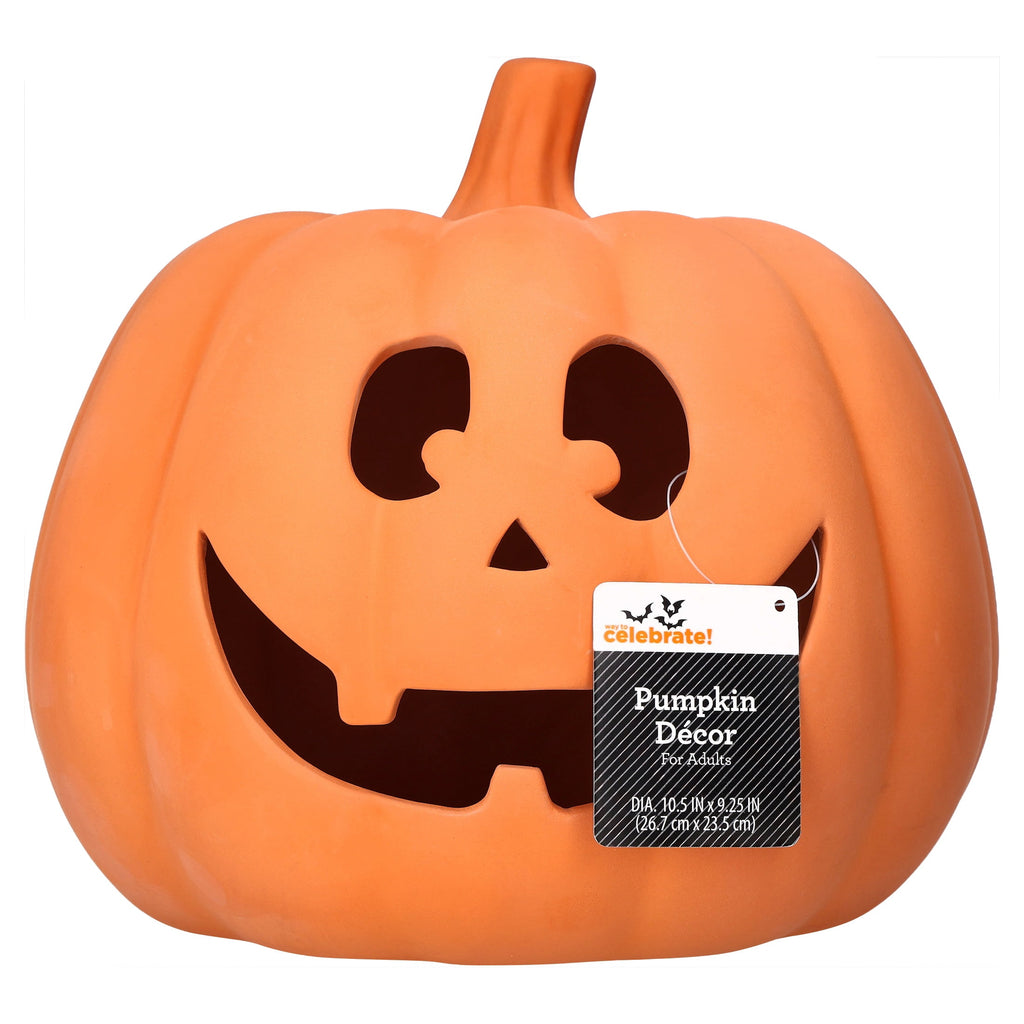 Jack-o'-Lantern Decoration, Terracotta, 9.25", Halloween by Way To Celebrate