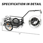 Ktaxon Two-Wheel Bicycle Cargo Trailer, Black, 16 in Inflatable Wheels