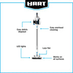 HART 20V Cordless Stick Vacuum Kit With 4.0Ah Lithium-Ion Battery