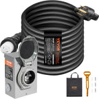 VEVOR 50 Amp Generator Cord And Power Inlet Box Kit, 50-Foot, NEMA 14-50P/SS2-50R, 6/3+8/1 AWG