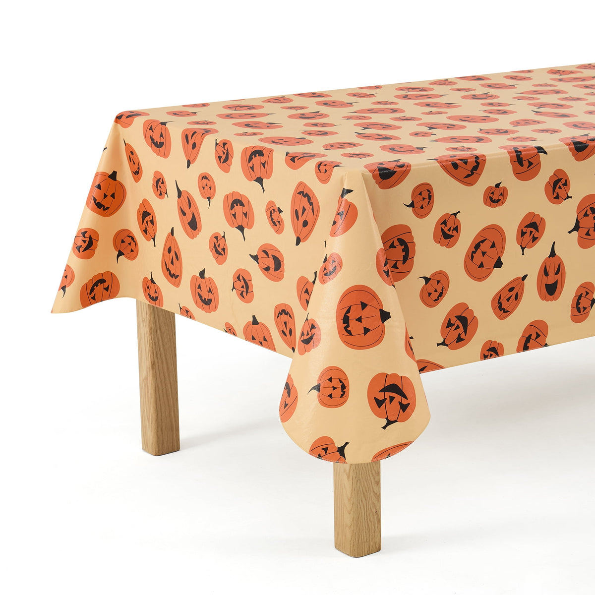 Way To Celebrate Halloween PEVA Tablecloth, Indoor & Outdoor Table 60" x 84" - Pumpkin Toss