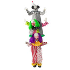 5 Ft 10 3/4" Animated Standing Light-Up LED Stacked Clown Trio Halloween Decoration