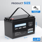 12V 100Ah LiFePO4 Battery, 15000+ Deep Cycles, Built-in 100A BMS, for Trolling Motor,Rv, Solar Off-Grid Systems, Marine Boats & Emergency Backup Power