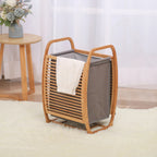 Proman Products Cambridge Bamboo Laundry Hamper With Lid And Handles, Natural, 16 W x 14 D x 24 H