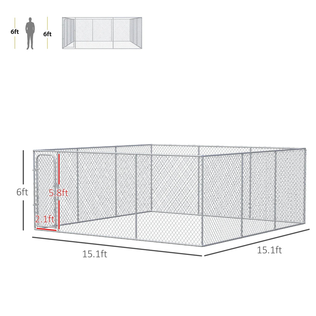 PawHut Dog Kennel Playpen With Waterproof Cover, 15' x 15' x 7.5' - D02-049V02